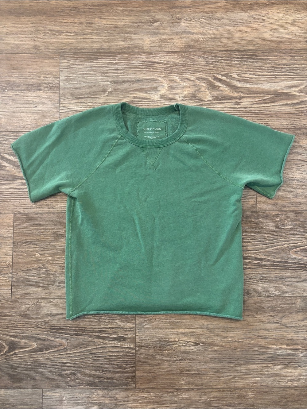 Outerknown Short-Sleeve Tee in Forest Green Women's Size XS